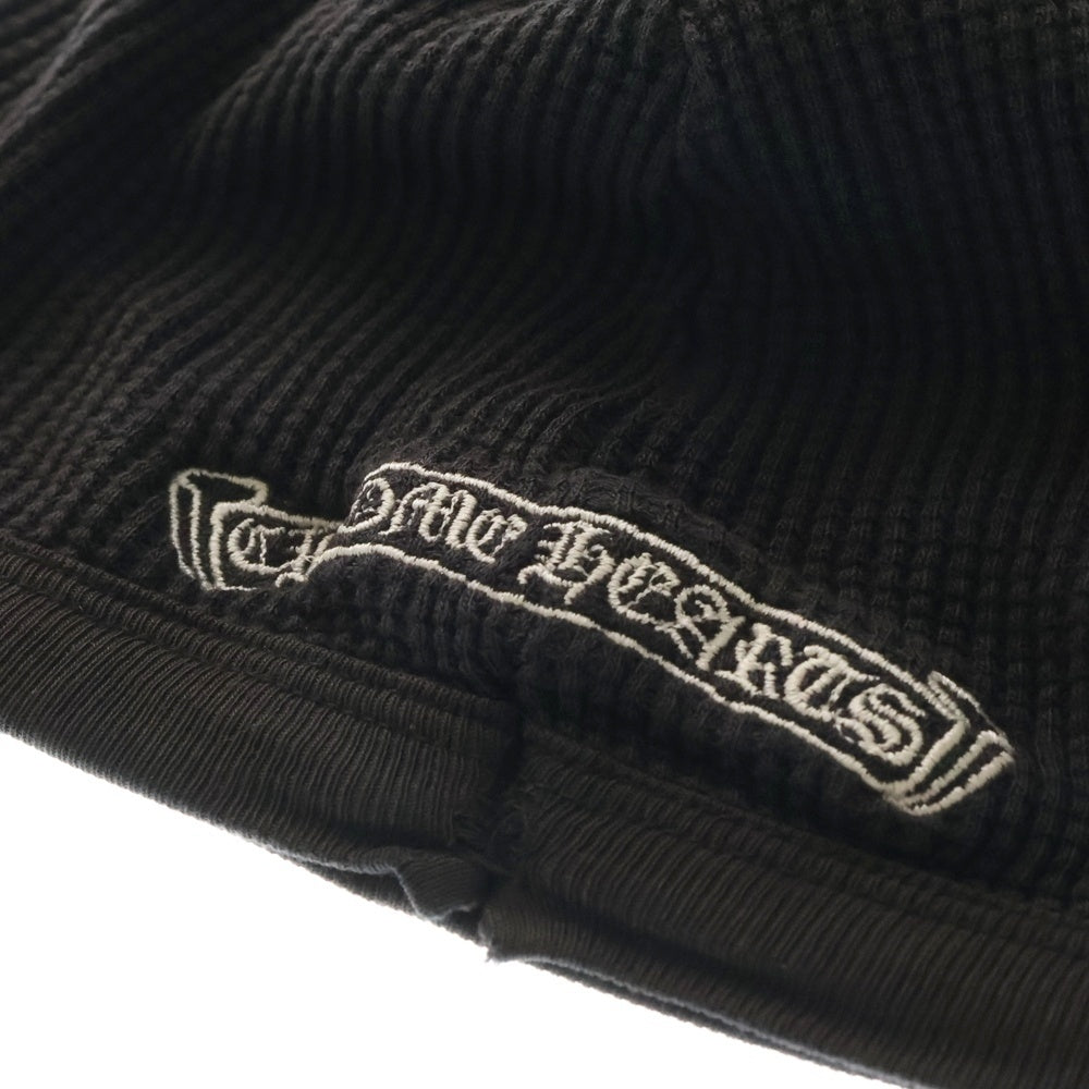 CHROME HEARTS(クロムハーツ) ヴァインダガー ロゴ刺繍 サーマルコットンキャップ ビーニー ブラック