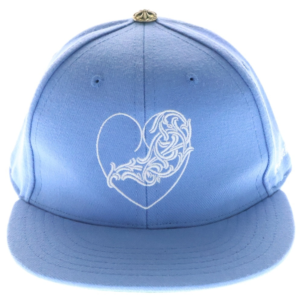 CHROME HEARTS(クロムハーツ) CH HAT ハートロゴ刺繍ベースボールキャップ帽子 ライトブルー