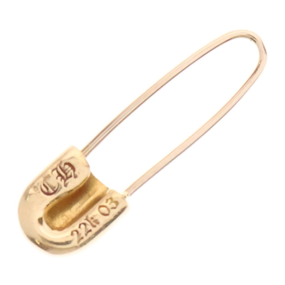 CHROME HEARTS(クロムハーツ) 22K SAFETY PIN CH PLS EMRLD R セーフティーピン 1エメラルド ゴールドピアス