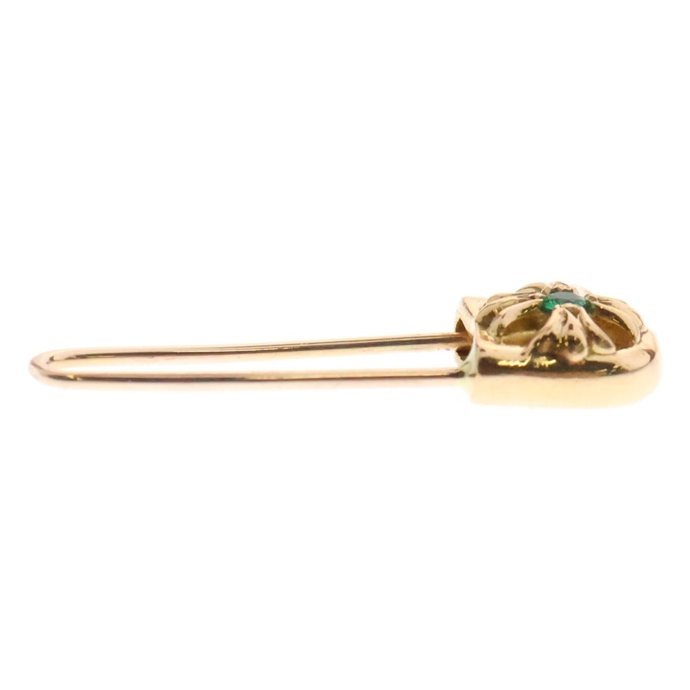 CHROME HEARTS(クロムハーツ) 22K SAFETY PIN CH PLS EMRLD R セーフティーピン 1エメラルド ゴールドピアス