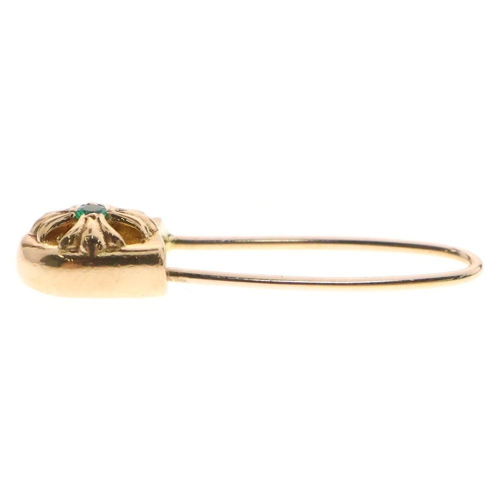 CHROME HEARTS(クロムハーツ) 22K SAFETY PIN CH PLS EMRLD R セーフティーピン 1エメラルド ゴールドピアス