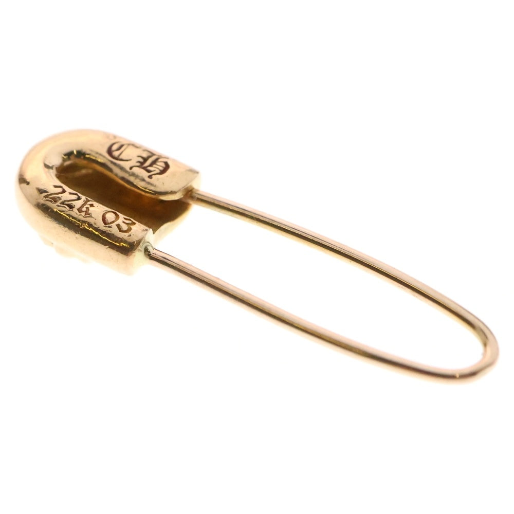 CHROME HEARTS(クロムハーツ) 22K SAFETY PIN CH PLS EMRLD R セーフティーピン 1エメラルド ゴールドピアス