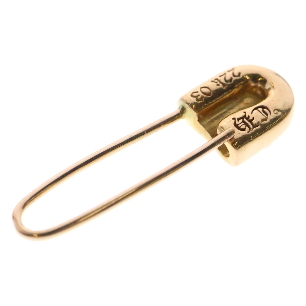 CHROME HEARTS(クロムハーツ) 22K SAFETY PIN CH PLS EMRLD R セーフティーピン 1エメラルド ゴールドピアス