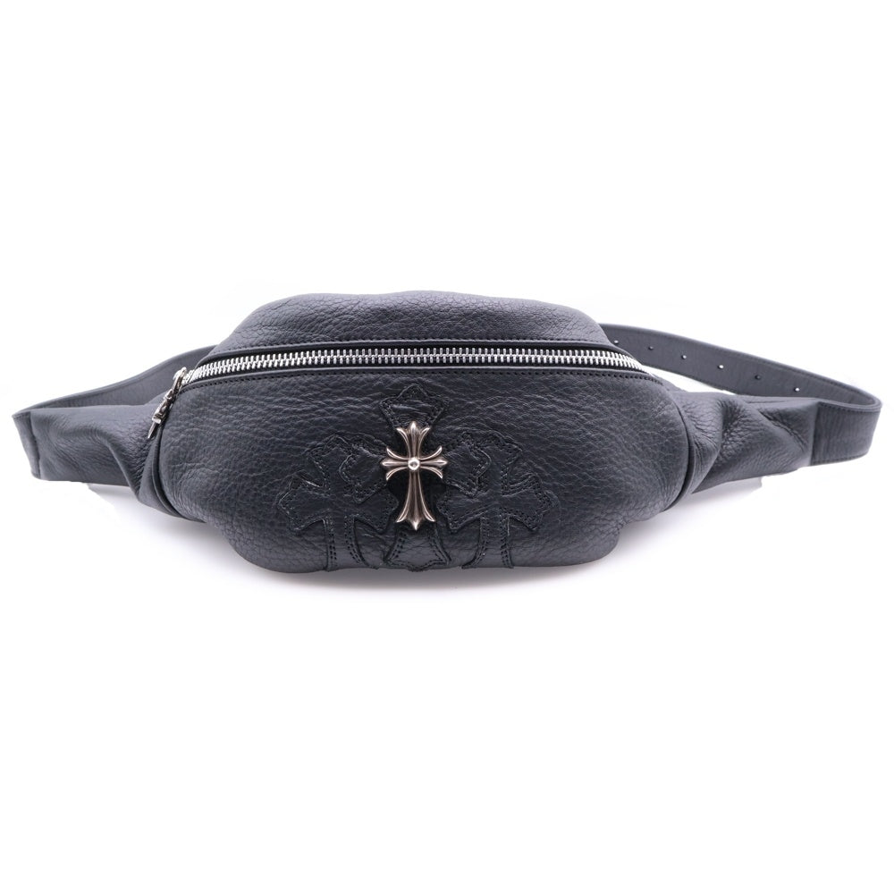 CHROME HEARTS(クロムハーツ) #3 SNAT PACK スナットパック クロスパッチダガージップレザーウエストバッグ ボディーバッグ ブラック