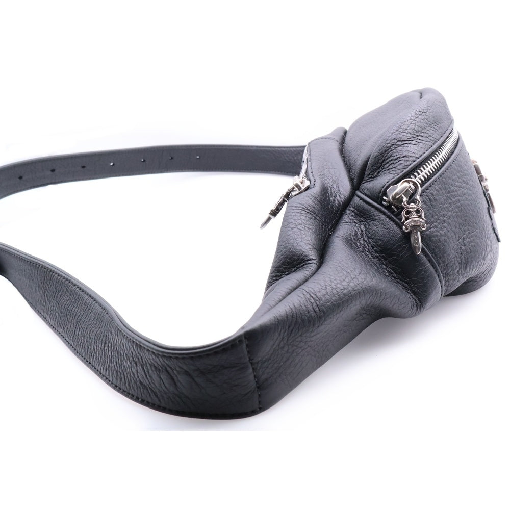 CHROME HEARTS(クロムハーツ) #3 SNAT PACK スナットパック クロスパッチダガージップレザーウエストバッグ ボディーバッグ ブラック