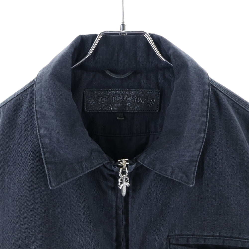 CHROME HEARTS(クロムハーツ) ダガージップ キルティングライニング ミリタリー ブルゾン グレー