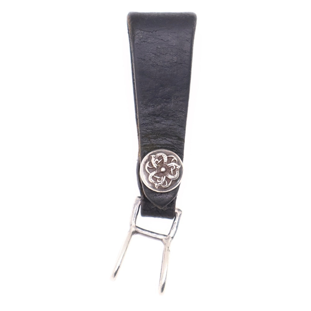 CHROME HEARTS(クロムハーツ) BELT LOOP ケルティックボールボタンレザーベルトループ シルバー/ブラック