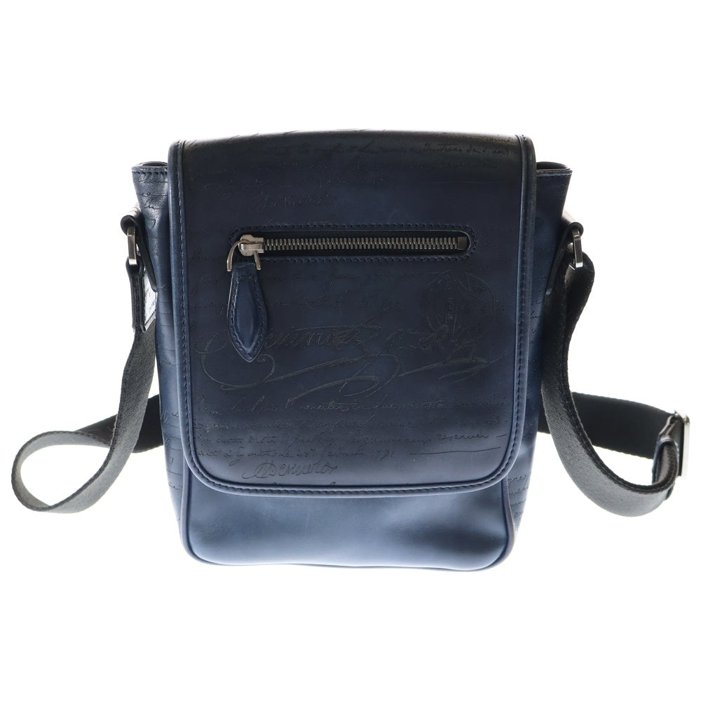 Berluti(ベルルッティ) JOUR J ジュール J カリグラフィ レザー ショルダーバッグ ブルー