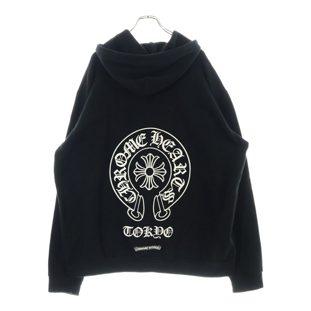 CHROME HEARTS(クロムハーツ) SWTSHRT HD PLVR 東京限定バックホースシュープリント プルオーバーパーカー ブラック