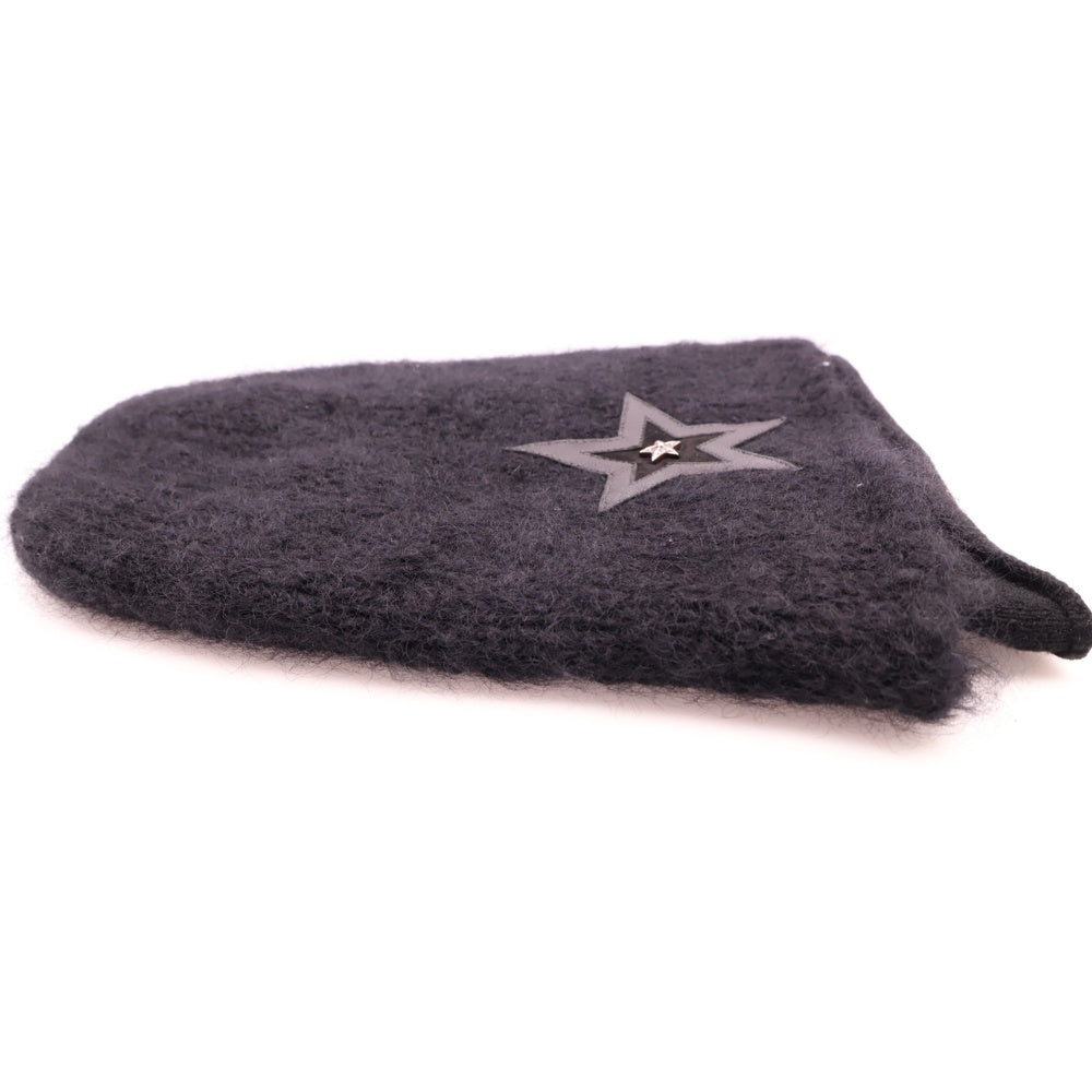 CHROME HEARTS(クロムハーツ) BEANIE CASH レザーパッチビーニー スターパッチ付きカシミアビーニー