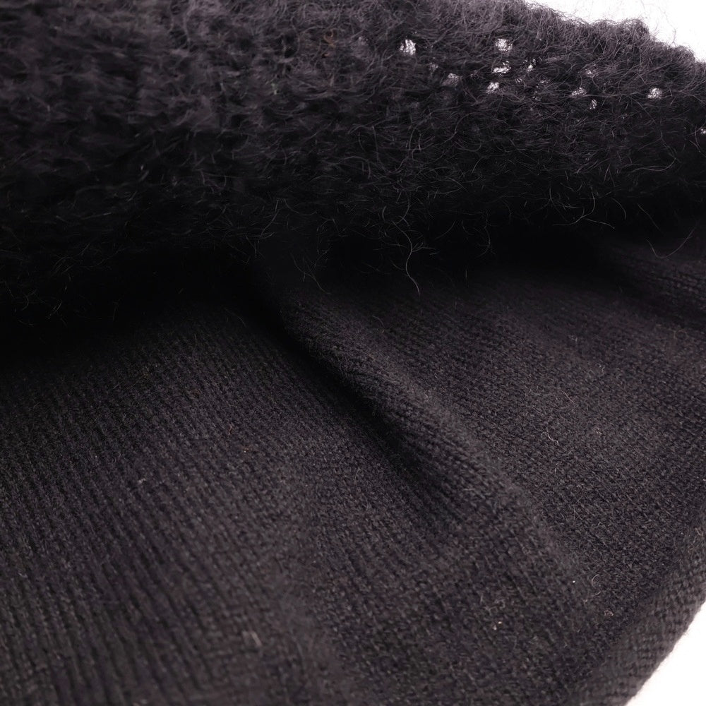 CHROME HEARTS(クロムハーツ) BEANIE CASH レザーパッチビーニー スターパッチ付きカシミアビーニー