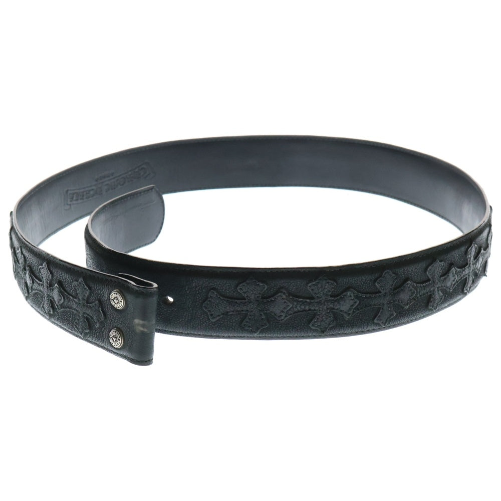 CHROME HEARTS(クロムハーツ) 1.5 STRAP CEMETERY 1.5inchセメタリークロスパッチ レザーベルト ブラック