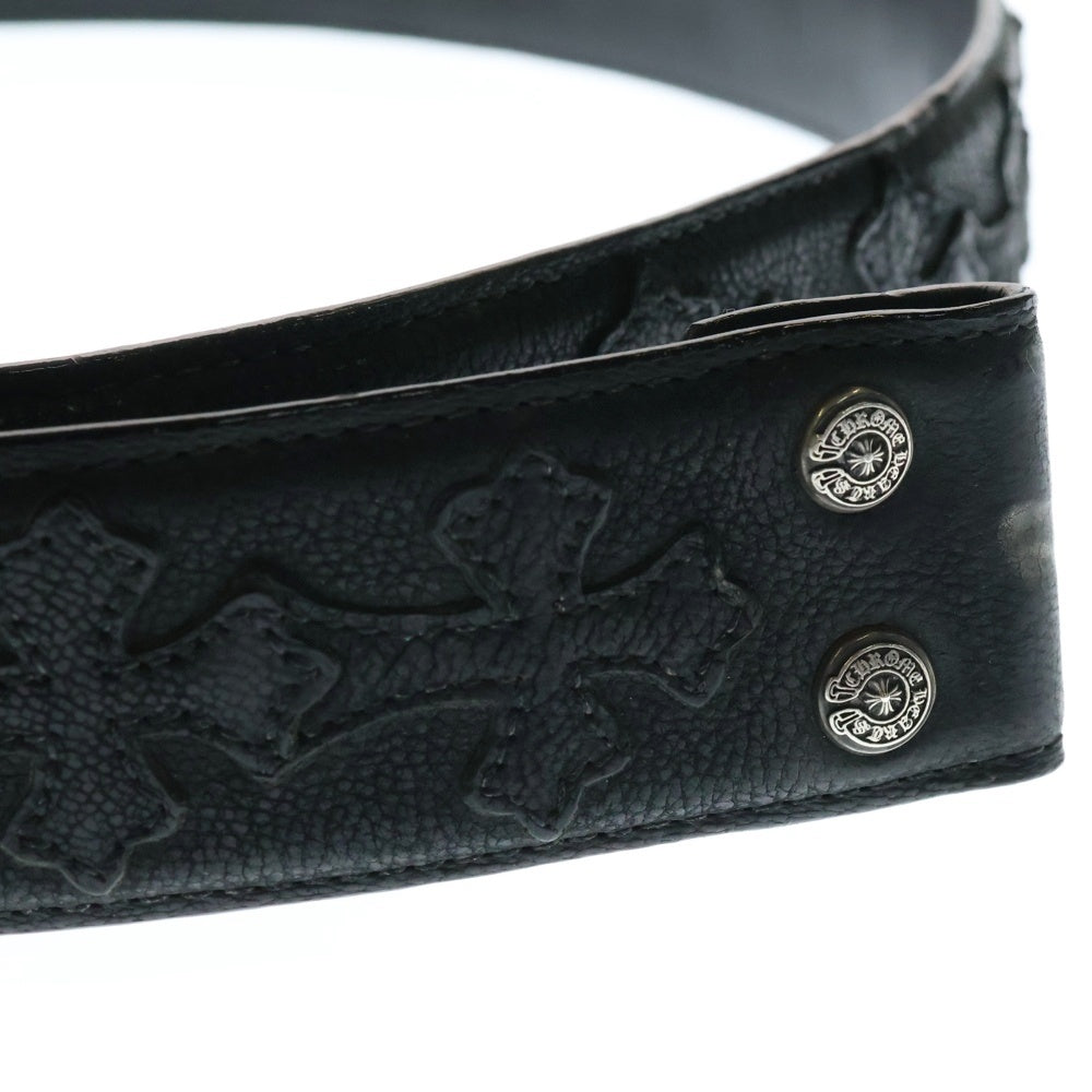 CHROME HEARTS(クロムハーツ) 1.5 STRAP CEMETERY 1.5inchセメタリークロスパッチ レザーベルト ブラック