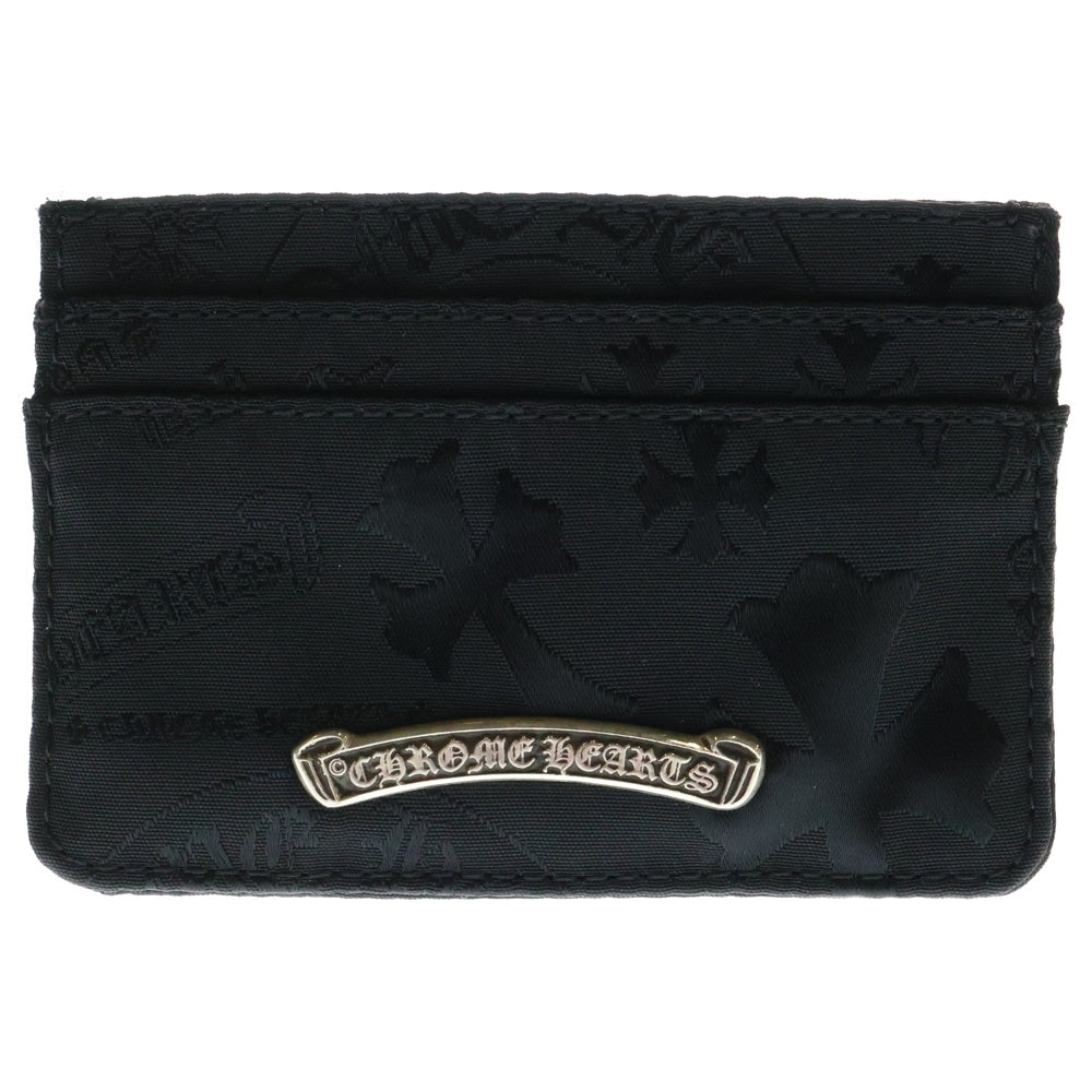 CHROME HEARTS(クロムハーツ) DOUBLE SIDE ダブルサイド 総柄ナイロンカードケース ブラック