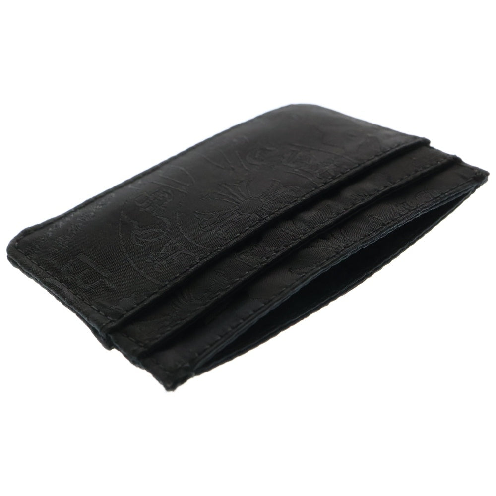 CHROME HEARTS(クロムハーツ) DOUBLE SIDE ダブルサイド 総柄ナイロンカードケース ブラック