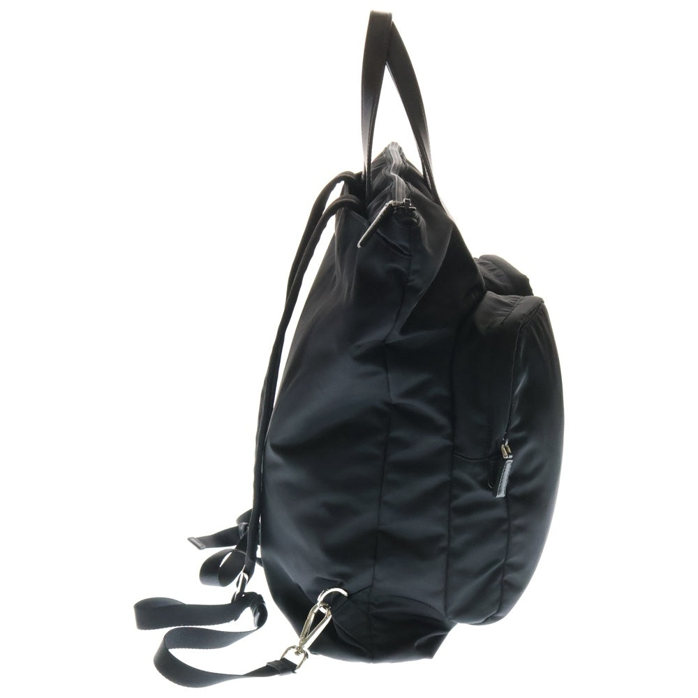 PRADA(プラダ) Re-Nylon サフィアーノ 三角プレート付き ナイロン レザー 2WAY ブリーフケース バックパック 2VG053 ブラック