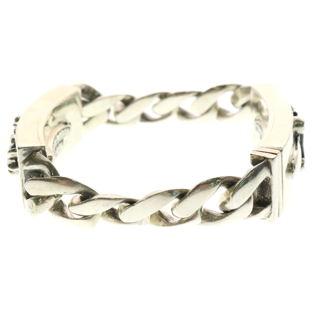 CHROME HEARTS(クロムハーツ) ID DBL FLRL DGGR ダブルID フローラルダガー クラシックチェーン ブレスレット シルバー