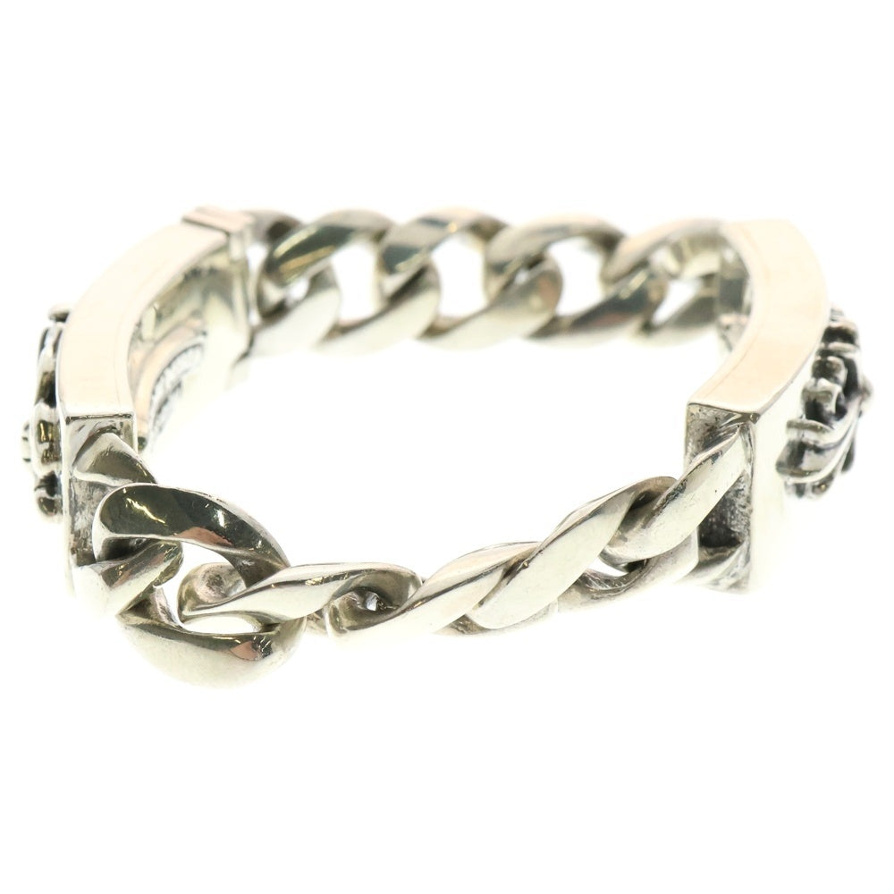 CHROME HEARTS(クロムハーツ) ID DBL FLRL DGGR ダブルID フローラルダガー クラシックチェーン ブレスレット シルバー