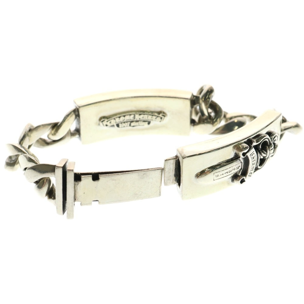CHROME HEARTS(クロムハーツ) ID DBL FLRL DGGR ダブルID フローラルダガー クラシックチェーン ブレスレット シルバー