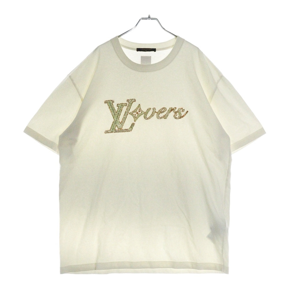 LOUIS VUITTON(ルイヴィトン) 24AW LVLovers ビジューロゴ装飾 半袖Tシャツ ホワイト RM242MM NPL HRY29W