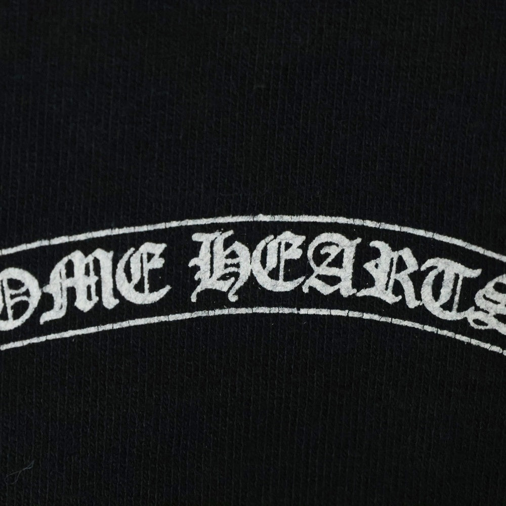 CHROME HEARTS(クロムハーツ) Zip Up Hoodie バックスクロール 袖ロゴプリント ジップアップフーディー パーカー ブラック