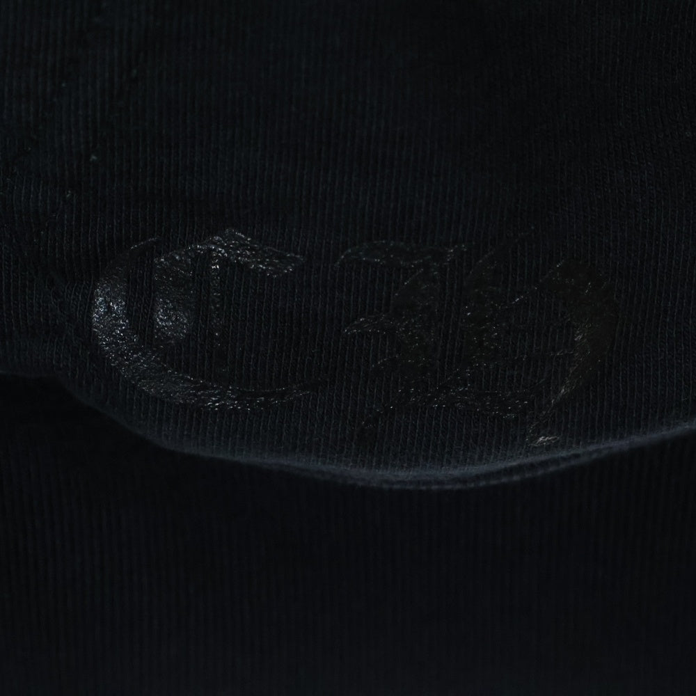 CHROME HEARTS(クロムハーツ) Zip Up Hoodie バックスクロール 袖ロゴプリント ジップアップフーディー パーカー ブラック