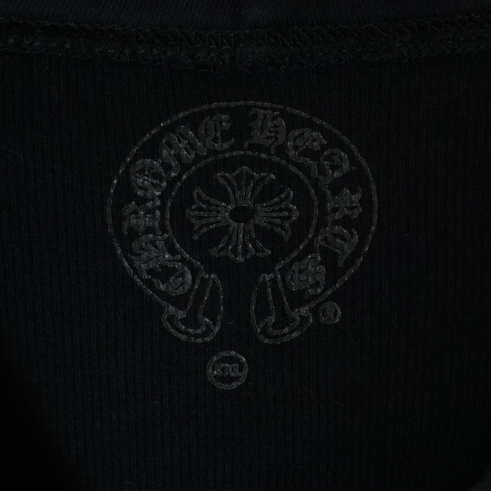 CHROME HEARTS(クロムハーツ) Zip Up Hoodie バックスクロール 袖ロゴプリント ジップアップフーディー パーカー ブラック
