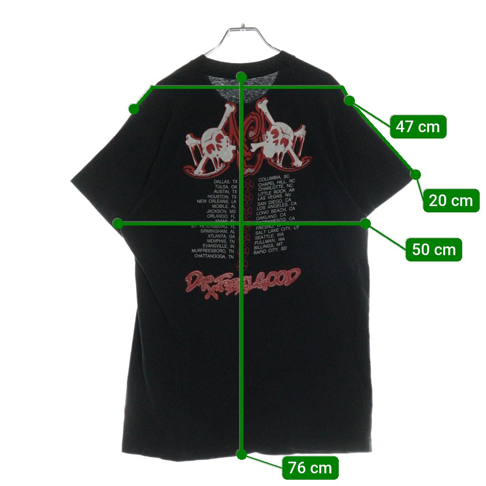 VINTAGE(ヴィンテージ) 80's Motley Crue DR.FEELGOOD モトリークルー プリント 半袖Tシャツ カットソー ブラック