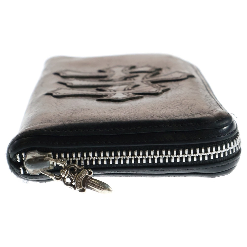CHROME HEARTS(クロムハーツ) REC F ZIP 3クロス ラウンドジップレザーウォレット 財布 ブラック BCA368