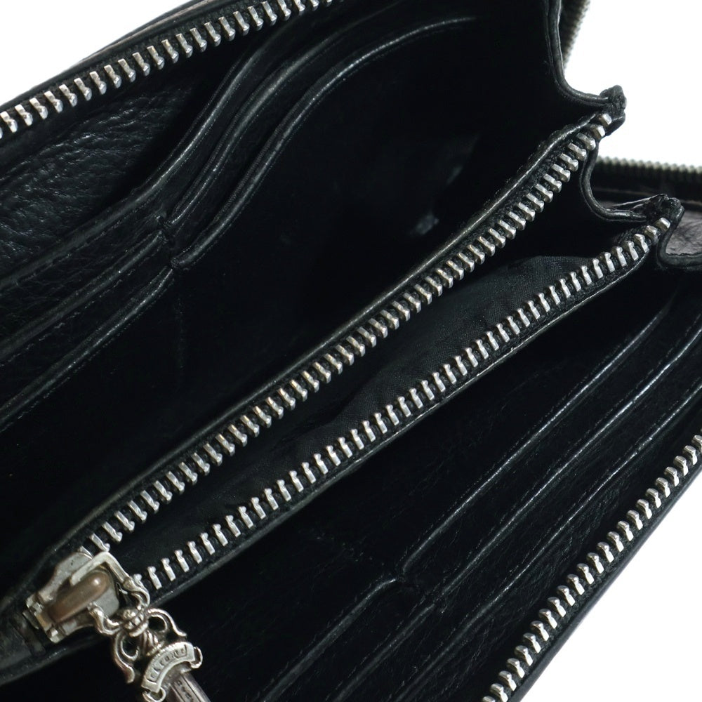 CHROME HEARTS(クロムハーツ) REC F ZIP 3クロス ラウンドジップレザーウォレット 財布 ブラック BCA368