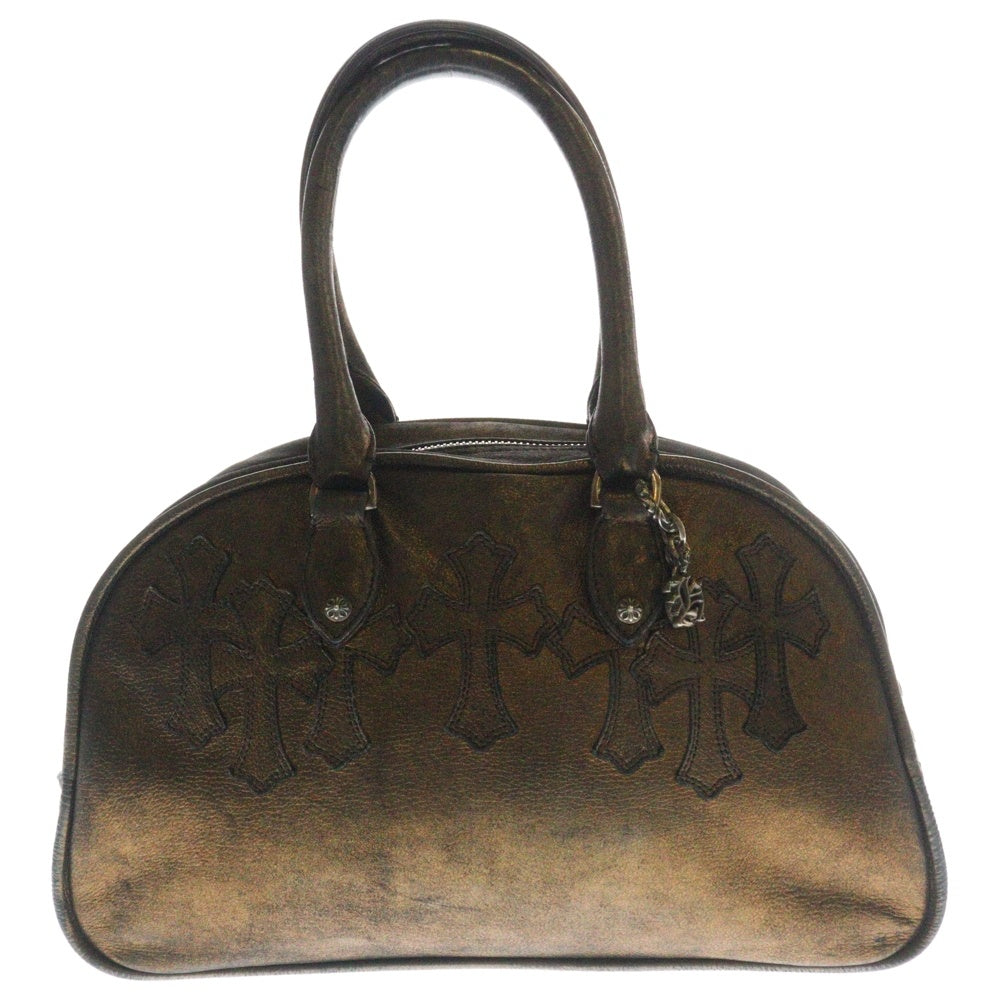 CHROME HEARTS(クロムハーツ) GYM SM ジムバッグ 現行型 CHチャーム付き スモール レザー ハンドバッグ ブラック/シルバー