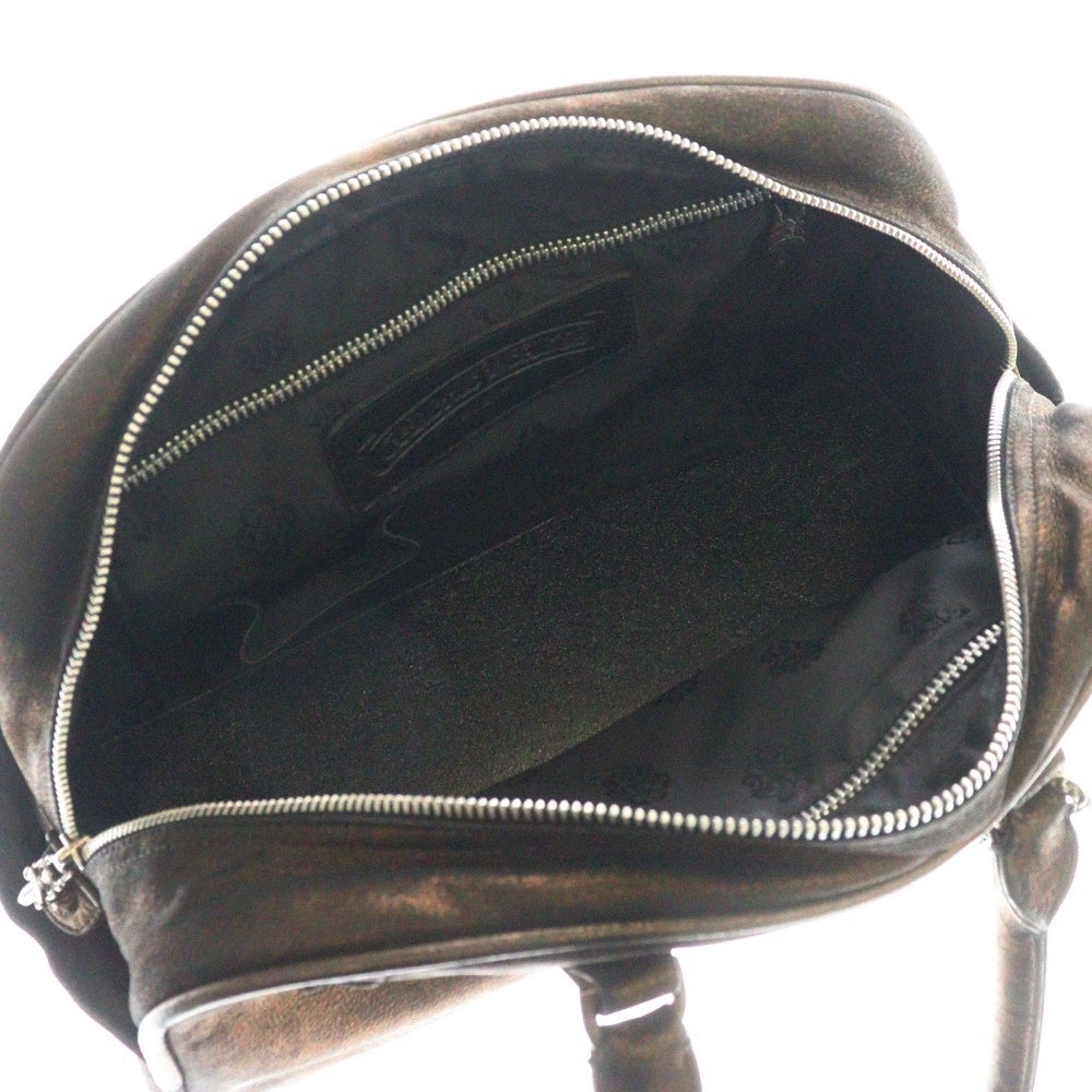 CHROME HEARTS(クロムハーツ) GYM SM ジムバッグ 現行型 CHチャーム付き スモール レザー ハンドバッグ ブラック/シルバー