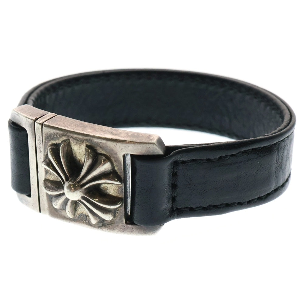 CHROME HEARTS(クロムハーツ) HARNESS CLASP ハーネスクラスプ レザーブレスレット ブラック/シルバー