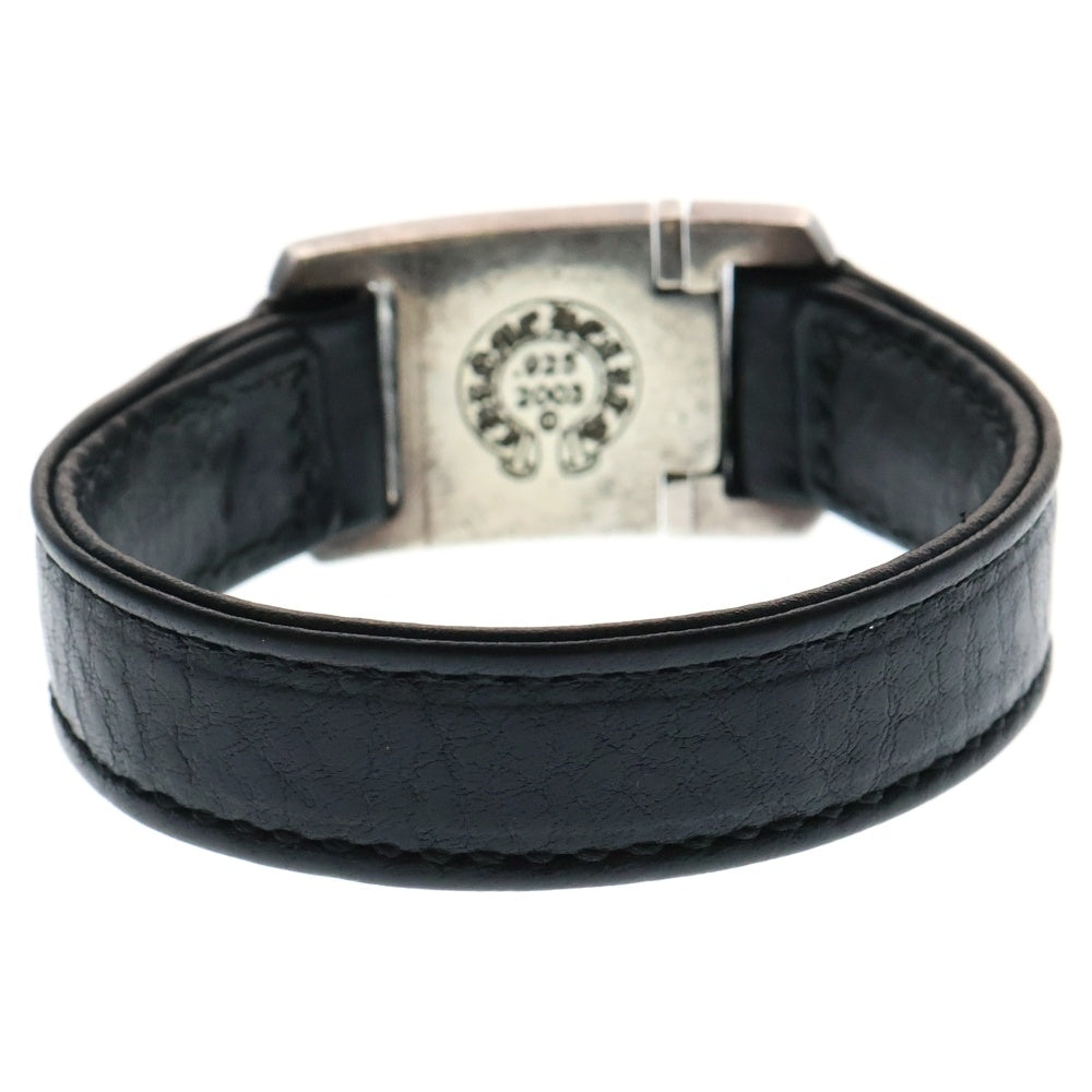 CHROME HEARTS(クロムハーツ) HARNESS CLASP ハーネスクラスプ レザーブレスレット ブラック/シルバー