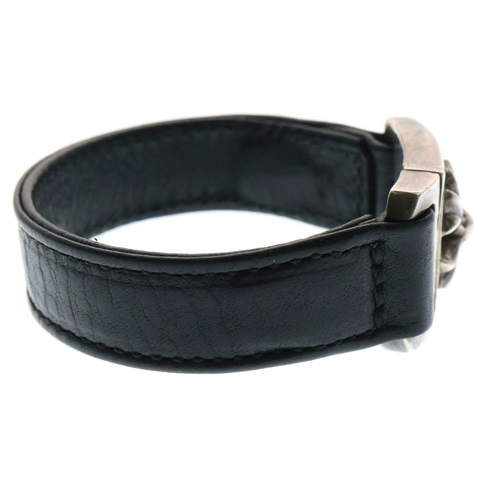 CHROME HEARTS(クロムハーツ) HARNESS CLASP ハーネスクラスプ レザーブレスレット ブラック/シルバー