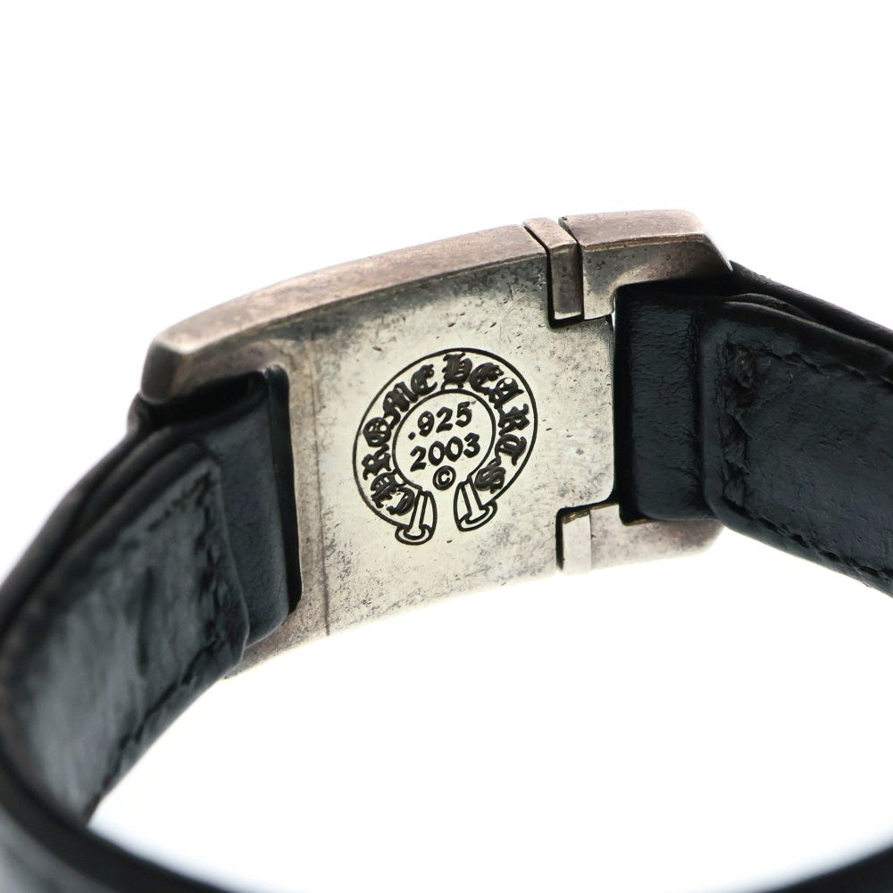 CHROME HEARTS(クロムハーツ) HARNESS CLASP ハーネスクラスプ レザーブレスレット ブラック/シルバー
