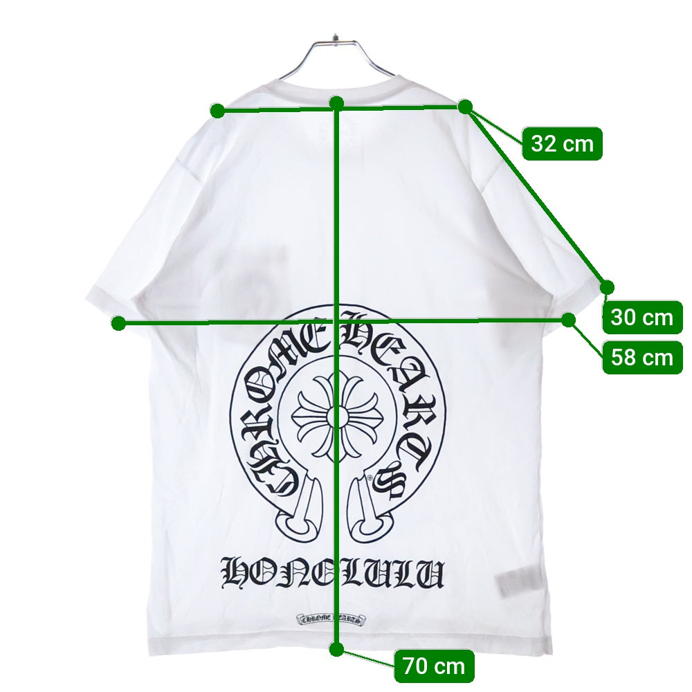 CHROME HEARTS(クロムハーツ) Honolulu Back CH Plus Tee ホノルルバックCHプラス半袖Tシャツ ホワイト