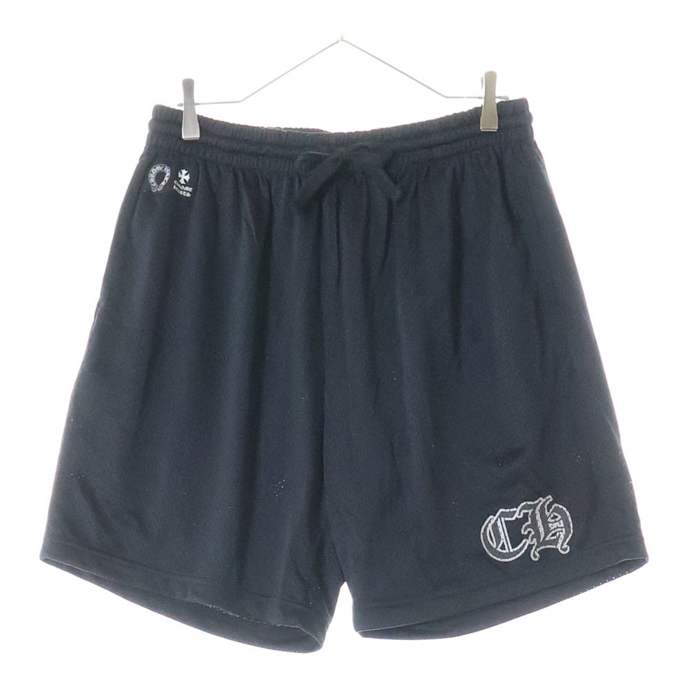 CHROME HEARTS(クロムハーツ) MESH WARM UP JERSEY CHプリントメッシュハーフパンツ ブラック