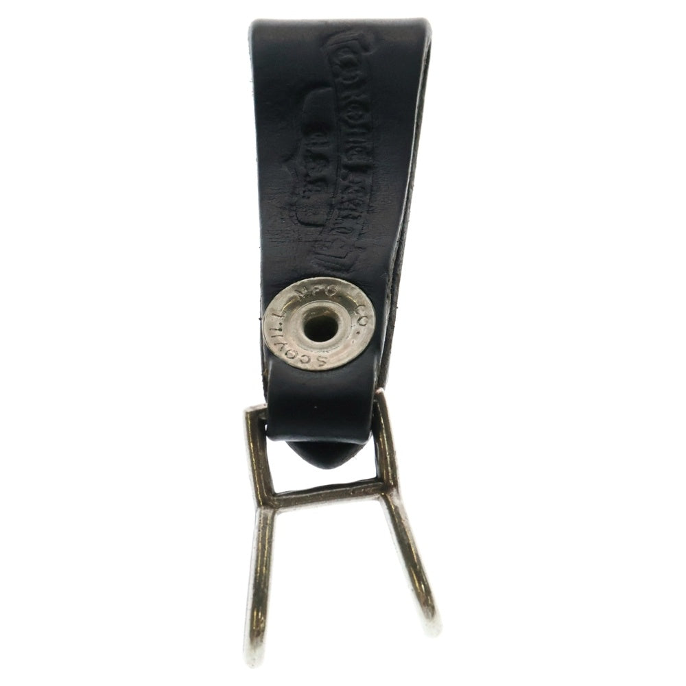 CHROME HEARTS(クロムハーツ) BELT LOOP クロスボールボタンレザーベルトループ シルバー/ブラック BCA397