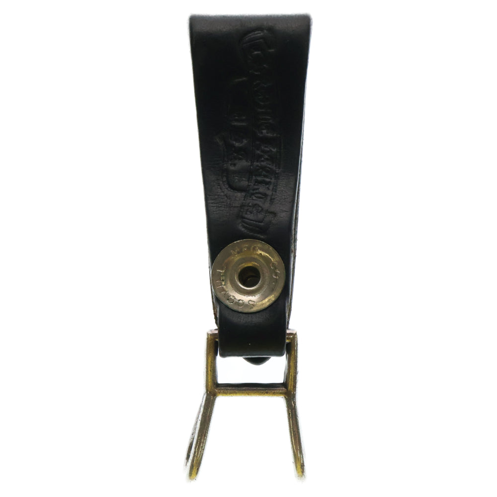CHROME HEARTS(クロムハーツ) BELT LOOP クロスボールボタンレザーベルトループ シルバー/ブラック BCA397