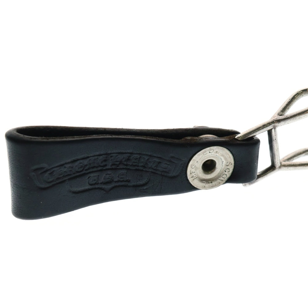 CHROME HEARTS(クロムハーツ) BELT LOOP クロスボールボタンレザーベルトループ シルバー/ブラック BCA397