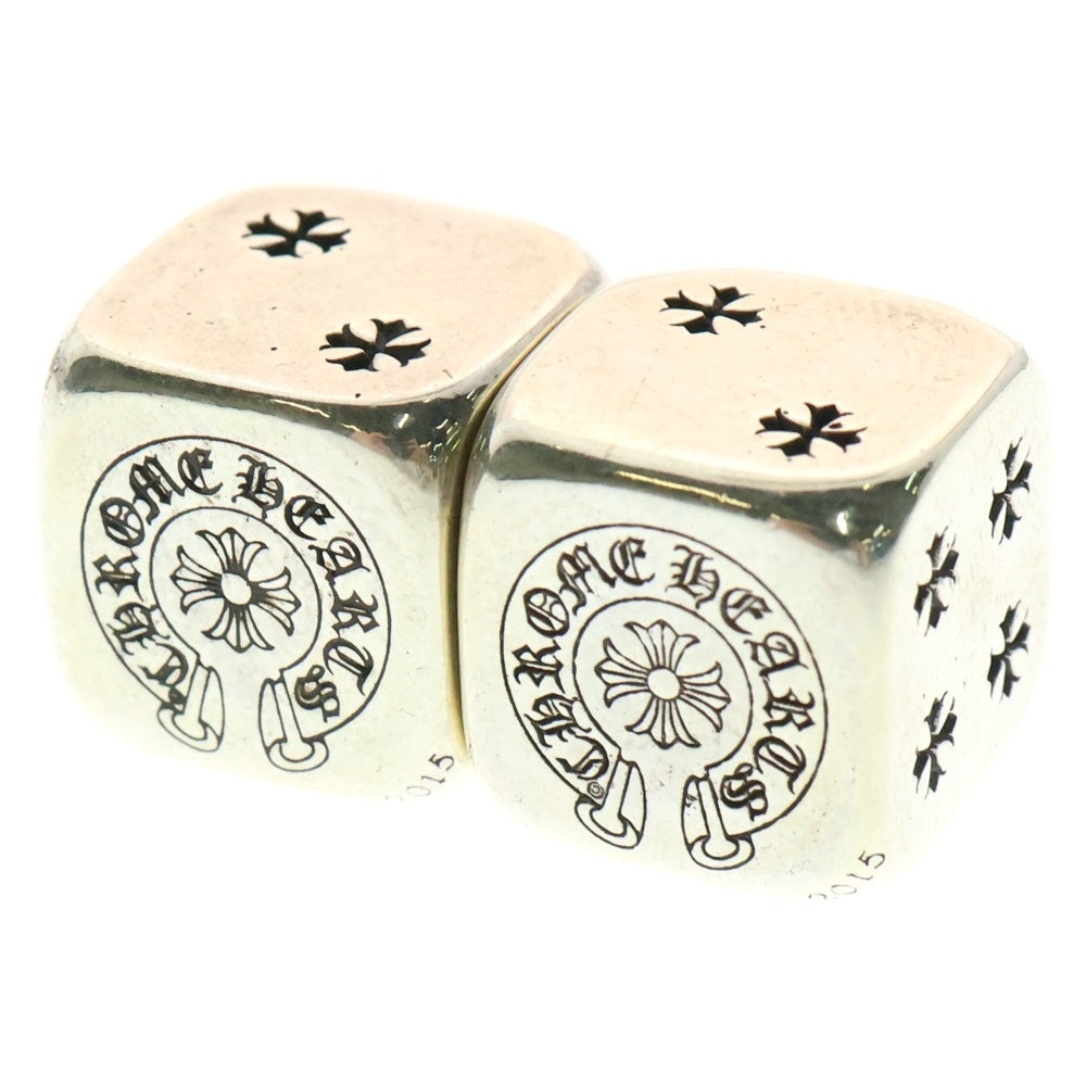 CHROME HEARTS(クロムハーツ) DICE ダイス 2015年 クリスマス限定 ノベルティ クロスボタン サイコロ置物 シルバー