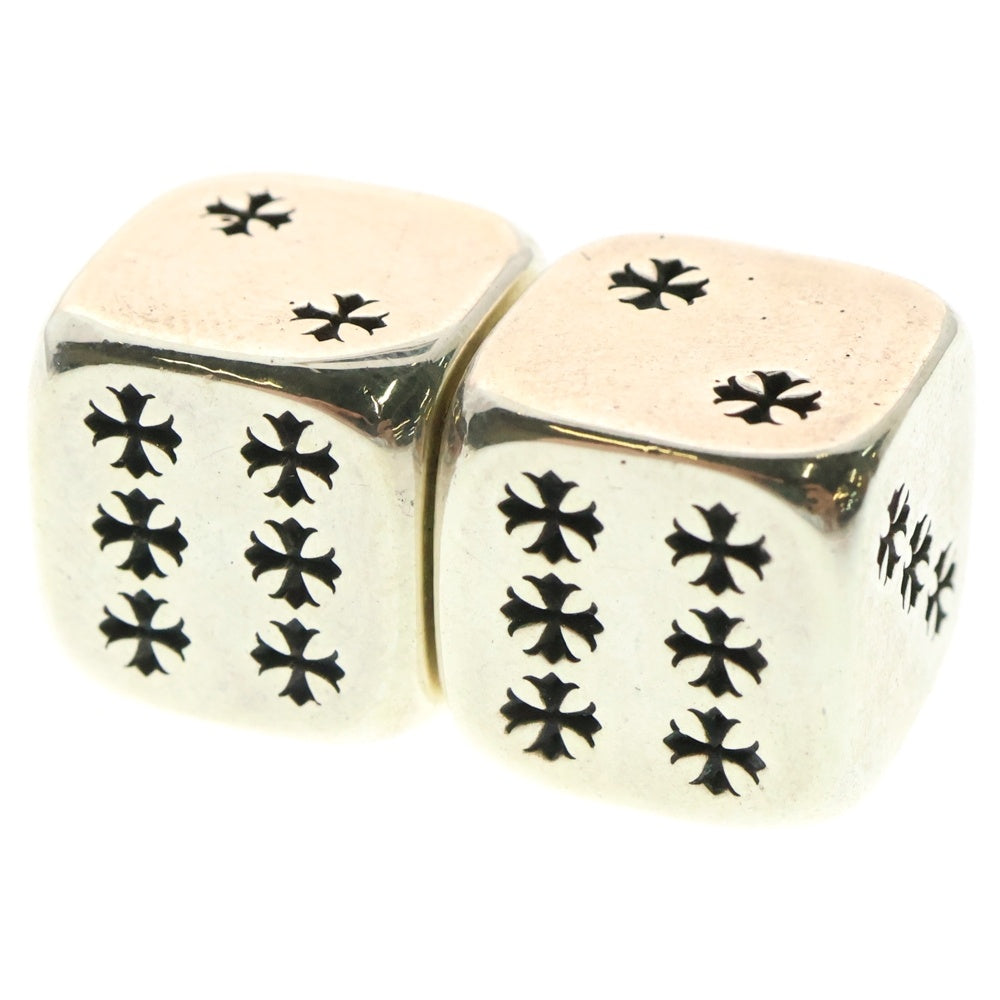 CHROME HEARTS(クロムハーツ) DICE ダイス 2015年 クリスマス限定 ノベルティ クロスボタン サイコロ置物 シルバー
