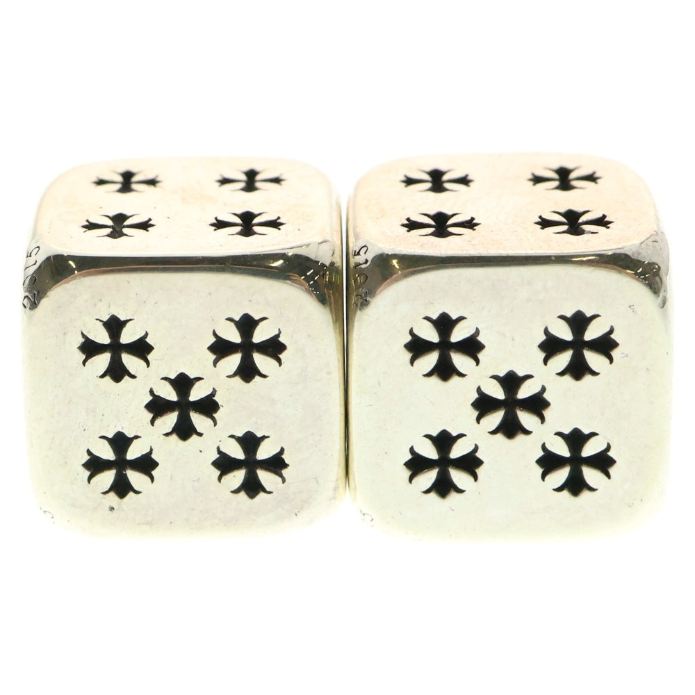 CHROME HEARTS(クロムハーツ) DICE ダイス 2015年 クリスマス限定 ノベルティ クロスボタン サイコロ置物 シルバー