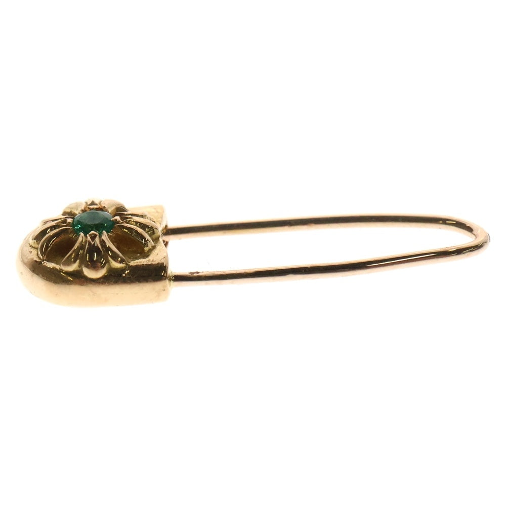 CHROME HEARTS(クロムハーツ) 22K SAFETY PIN CH PLS EMRLD R セーフティーピン 1エメラルド ピアス ゴールド