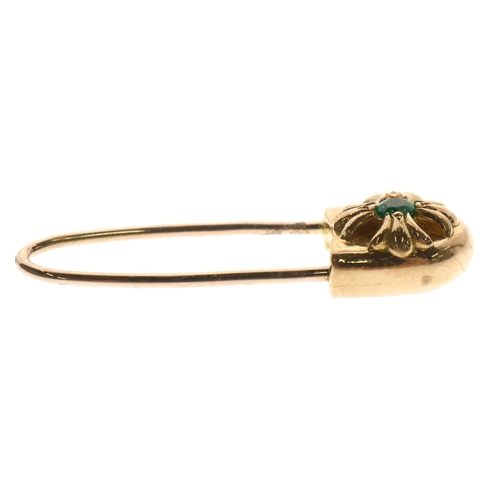 CHROME HEARTS(クロムハーツ) 22K SAFETY PIN CH PLS EMRLD R セーフティーピン 1エメラルド ピアス ゴールド