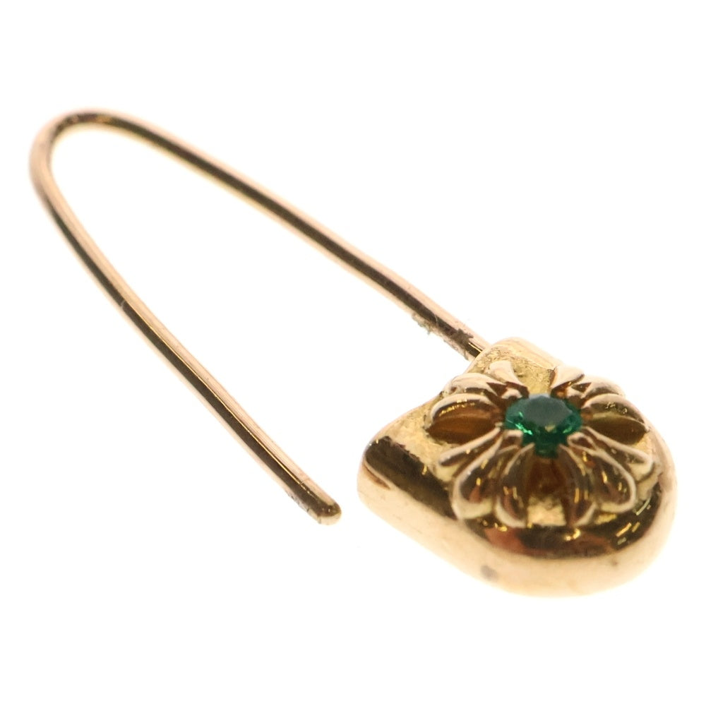 CHROME HEARTS(クロムハーツ) 22K SAFETY PIN CH PLS EMRLD R セーフティーピン 1エメラルド ピアス ゴールド