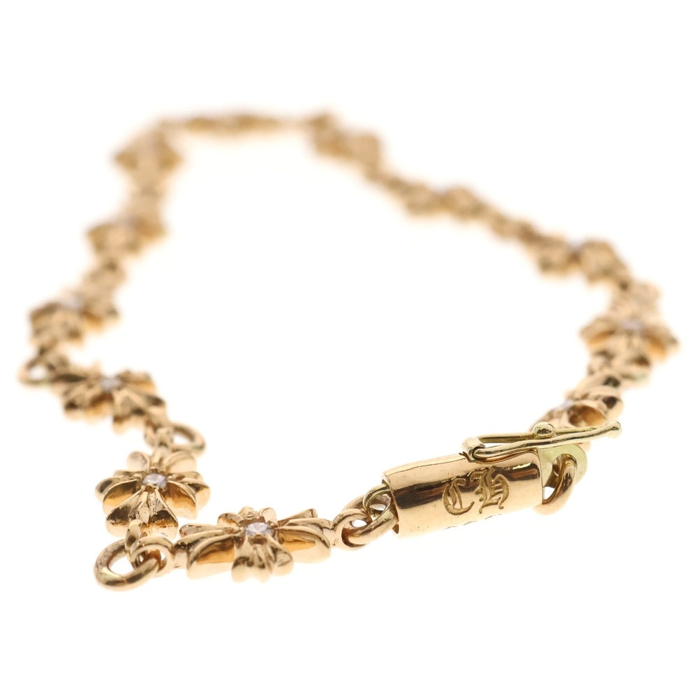 CHROME HEARTS(クロムハーツ) 22K TNY E CH PLS P D タイニーECHプラス PAVEダイヤ ゴールドブレスレット 12LINK