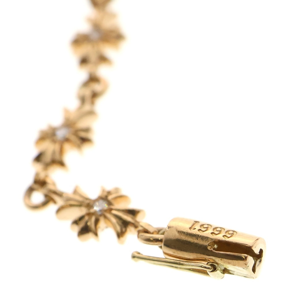 CHROME HEARTS(クロムハーツ) 22K TNY E CH PLS P D タイニーECHプラス PAVEダイヤ ゴールドブレスレット 12LINK