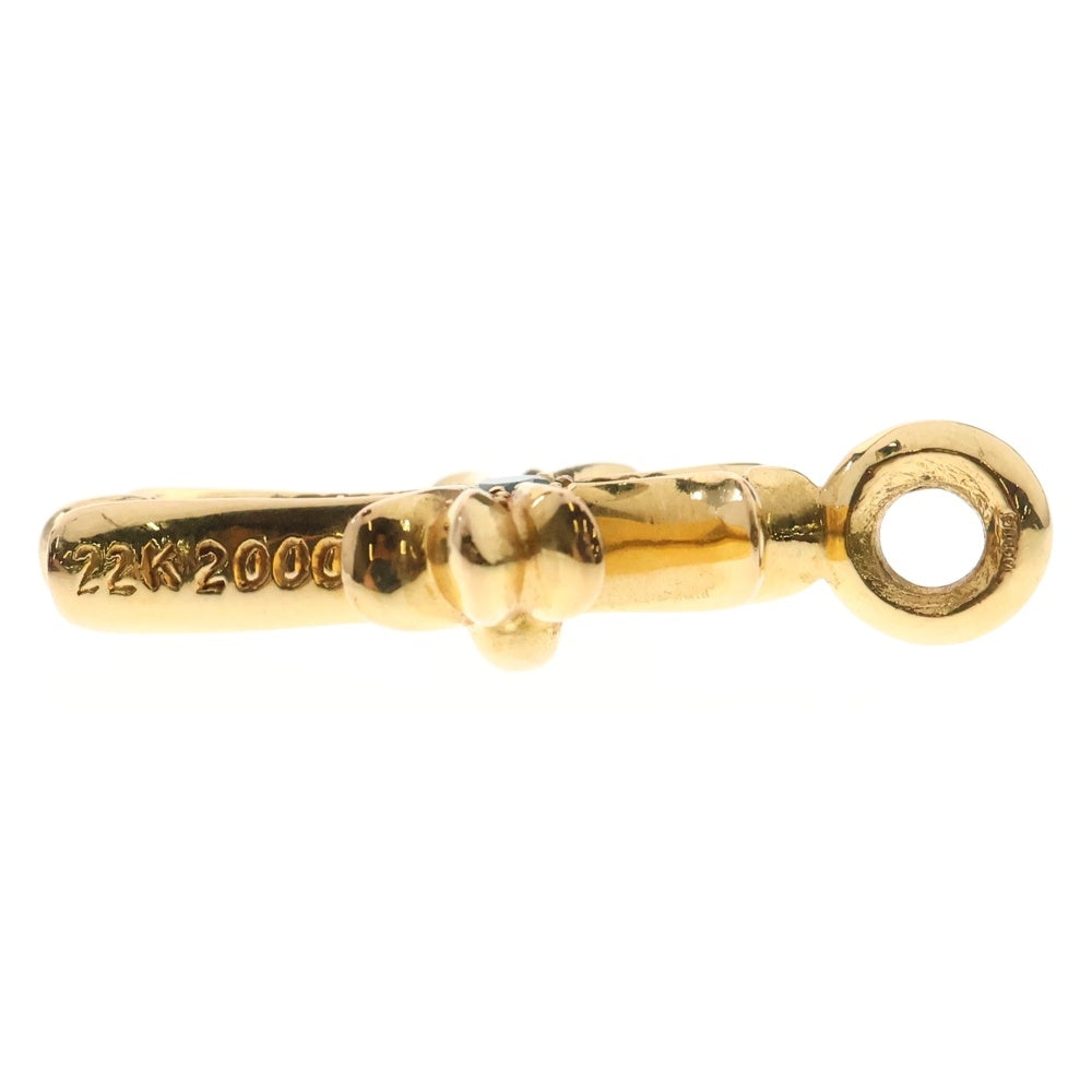 CHROME HEARTS(クロムハーツ) 22K TNY CRSF P EMRLD タイニーファットクロス PAVEエメラルド ゴールドネックレストップ